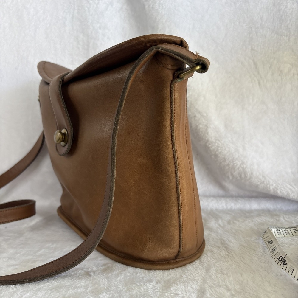 Vintage COACH Nottingham Binocular Crossbody Bag Tabac British Tan Leather USA - Picture 2 of 16